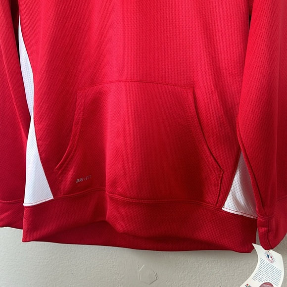 Nike Anaheim Angels Red Hooded Pullover FitDry Sweatshirt - Picture 3 of 8